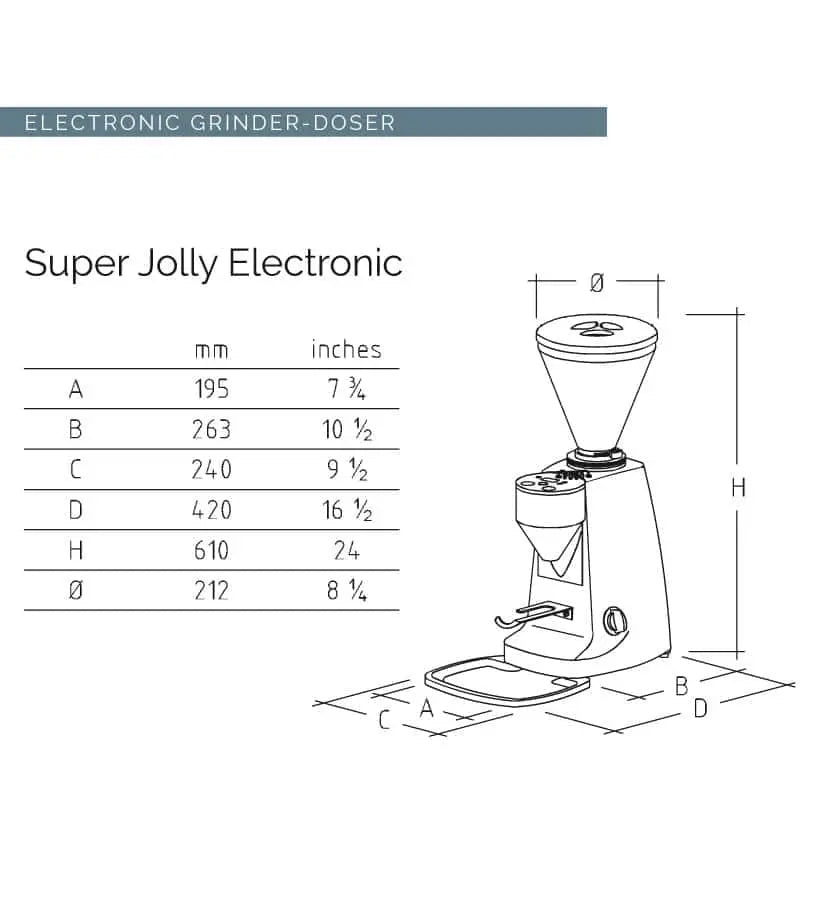 Mazzer Super Jolly V UP Coffee Grinder (Electronic/On Demand) – Black