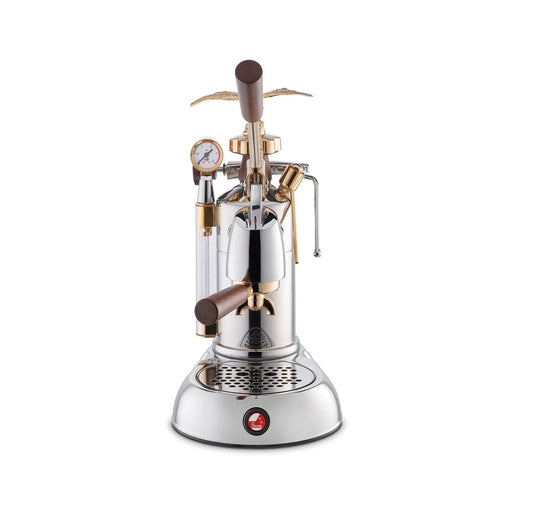 La Pavoni Expo 2015 Lever Coffee Machine (Stainless Steel Gold/Wood)