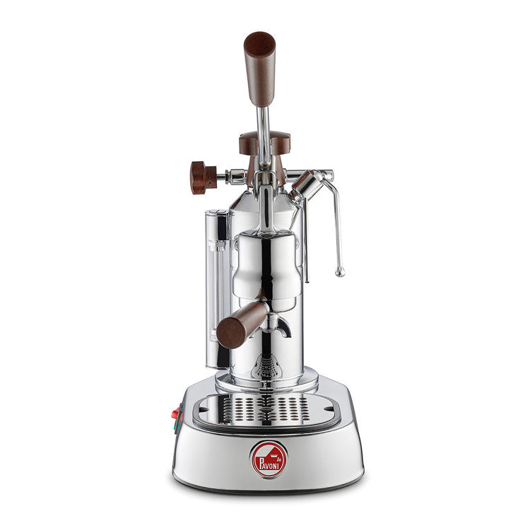 La Pavoni Europiccola Lusso Lever Coffee Machine (Stainless Steel/Wood)
